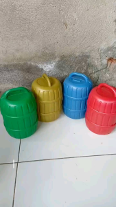 celengan plastik lucu model tong ukuran jumbo dan sedang