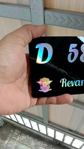 Plat Motor Akrilik Custom Hitam Holo
