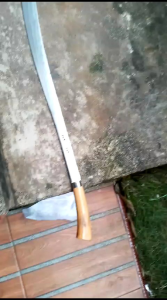 PARANG PATIMURA PANJANG 1 METER GAGANG KAYU SIAP PAKAI