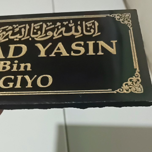 Lempengan BATU NISAN MAKAM CUSTOM 10 x 20 cm