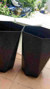 combo 2 chậu nhựa kim cương giả đá cao 40cm