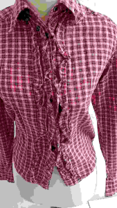 KEMEJA LENGAN PANJANG WANITA BLOUSE ATASAN KOREAN STYLES MOTIF KOTAK