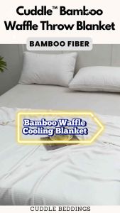 Cuddle™ Cooling Bamboo Waffle Blanket | Lightweight Breathable Soft Thin Throw Blanket | Bamboo Cooling Throw Blanket