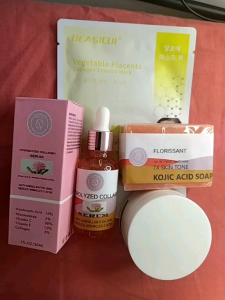 Whitening Cream Serum with Kojic Acid and Collagen Mask