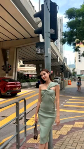 เดรส ผ้าไหมพรม dress castal knitting