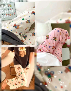 Go Style กางเกงขายาวผ้าคอตตอนลายน้องหมีน่ารักๆ