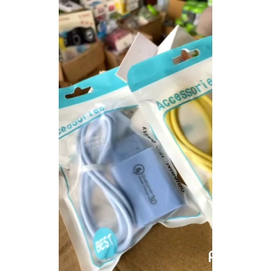 Travel Adaptor Charger MACARON Fast Charging 3.1A + Cable Micro USB 100Cm