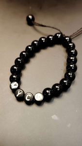 8mm Gelang Tangan Tali Hitam|Gelang Huruf Paracord|Personalized Letter Custome DIY|Gelang Nama Tali|Gelang Abjad