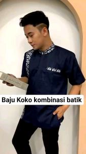 BAJU koko batik hijau botol prada zigzag gold dan silver MUSLIM WEAR