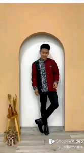 BAJU KOKO BATIK BORDIR MODERN MOTIF PWR HIJAU BOTOL