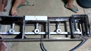 4in1 burger grill with deep fryer steamer and 2layer 11x11 gastype oven 4 burner