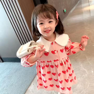 Dress Anak Perempuan Import Model Tunik Motif Love Cinta