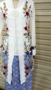 Set tunik kebaya sulam warna terbaru