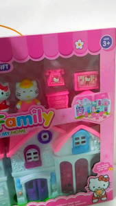 KIDZOONAA- HAPPY FAMILY RUMAH HELLO KITTY NO.596A / MAINAN RUMAH-RUMAHAN HELLO KITTY