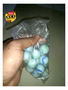 Kelereng jumbo Lurik / Gundu Putih susu PERPAK ISI 20 BIJI