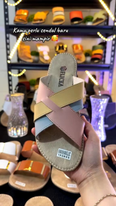 SANDAL FLAT WANITA DEWASA TEPLEK TALI SILANG FASHION FLICKA CASUAL KOREA STYLE FLIP-FLOPS BOUTIQUE SANDALS