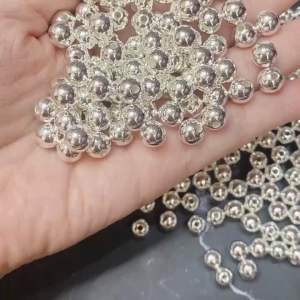 100gr Chuỗi Hạt Bi Tròn [Có Lỗ Xỏ] Xi Vàng/Bạc 6-6-8-10-12mm. Làm Phụ Kiện Trang Sức Handmade( có lỗ xỏ)