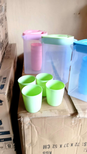 Teko set simfoni teko 2.1 liter + 4 gelas bahan plastik