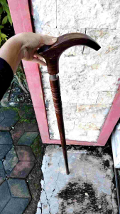 tongkat jalan kayu galih asem motif pipih profil D24