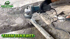 KRYPTON Mata gerinda poles non woven 4"x12mm pengkilap besi / logam / stainlesteel