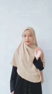 Hijab Pashmina Oval Crinkle Jumbo / Jilbab Pashmina Instan