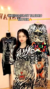 Dres Tunik Bludru Premium & Dress Velvet Kekinian Terbaru