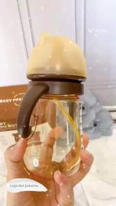 Botol susu PPSU Dot wideneck 300ml dengan sedotan selang.