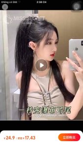 Búi Tóc Giả Kẹp Đuôi Ngựa Thẳng - Búi Kẹp Cao Phong Cách Hàn Quốc QiQiShop