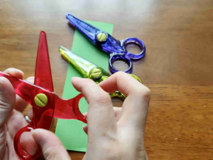 Hello Kids Eco-Friendly Children Safety Scissors Set - Straight Zigzag Wavy Blades - Durable Plastic Craft Scissors for Ages 3+ (Set of 3)