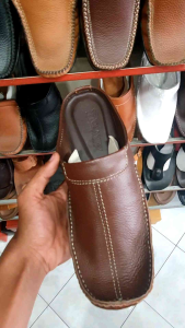 Terbaru Slop Sepatu Sandal Bustong Pria Formal Casual Kulit REAL FICTURE