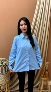 Kemeja Wanita Polos Lengan Panjang