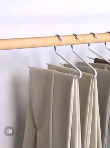 OHHDEER 8pcs Metal Pants Hanger Pants Organizer Closet Trouser Rack Drying Clothes Hanger Storage Pants Rack Traceless