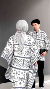LASKMI WHITE GREY - COUPLE BAJU TENUN MOTIF SUMBA