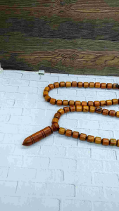 MAHEN CRAFT kalung tasbih kayu raja merah Agatis model tabung C33