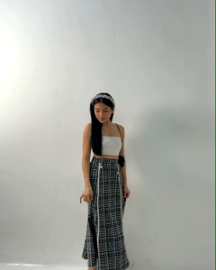 [panfa.co] Kayna Long Tweed Skirt