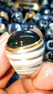 Cincin Kalimaya Black Opal Banten Jumbo Murah