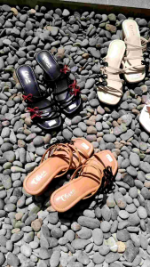 Sandal heels wanita 5 cm variasi pita - BONITA