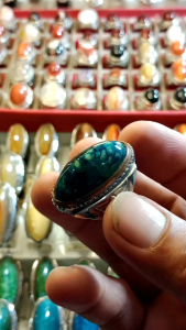 batu cincin pandan biru sisik dragon dim29*15*10 size ring 82