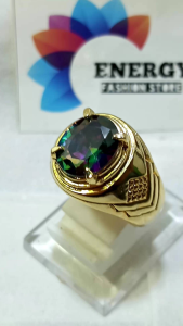 NATURAL MYSTIC QUARTZ RAINBOW RING TITANIUM CINCIN REKOMENDASI MEWAH