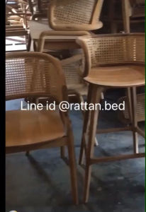 Free Delivery เก้าอี้ไม้สัก Rattan Vintage ArmChair เก้าอี้พนักพิงหวาย เก้าอี้รับประทานอาหาร