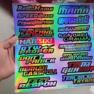 Sticker Pack Kata Kata Racing / Stiker Pack Hologram / Stiker Motor / Stiker Case