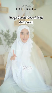 Hijab Instan Bergo Umroh Haji Jumbo Resleting Saku Silky Premium