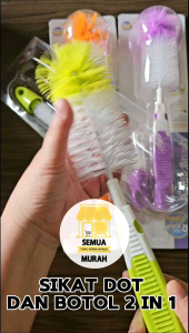 Sikat Dot Botol Susu Bayi 2 in 1 Praktis Murah Higienis