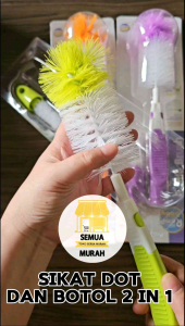 Sikat Dot dan Botol Susu Bayi 2 in 1 Murah Praktis Higienis