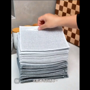 Silver Rag Dishes Stuck-on Food Remover Tableware Mesh Cleaning Cloth Non-greasy Non-scratch Scrubbe Dish washer wash table cloth 日式金属丝清洁布万用抹布厨房灶台清洁网