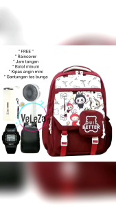 Tas LABUBU Terbaru Tas Ransel Anak Perempuan Remaja Sekolah SD SMP model labubu BANYAK BONUS tas ransel