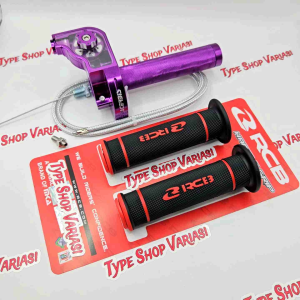 Paket 2in1 Gas Spontan Acerbis V2 Warna Purple + Handgrip RCB HG55 Gas Spontan Kontan Acerbis Full Cnc Plus 1 Kabel Universal