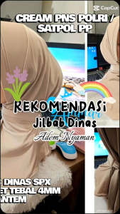 jilbab kerudung hijab tudung instan kerja dinas polwan coklat merah cabe satpol pp army cream pns Polri tactical - ammar hijab