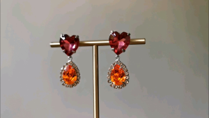 DaVee Crystal earrings orange rystal purple Jewel earrings 925 silver earrings