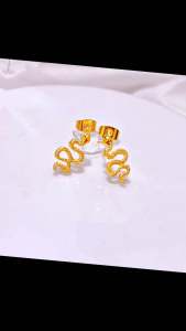 ZIHANG JEWELRY 24K Gold plated aestitic plain studs earrings for women